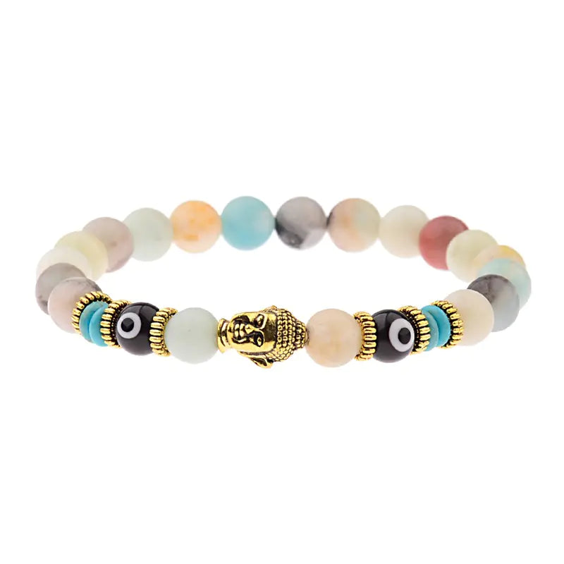 Wholesale Tiger Stone Energy Beads Bracelet with Alloy Buddha