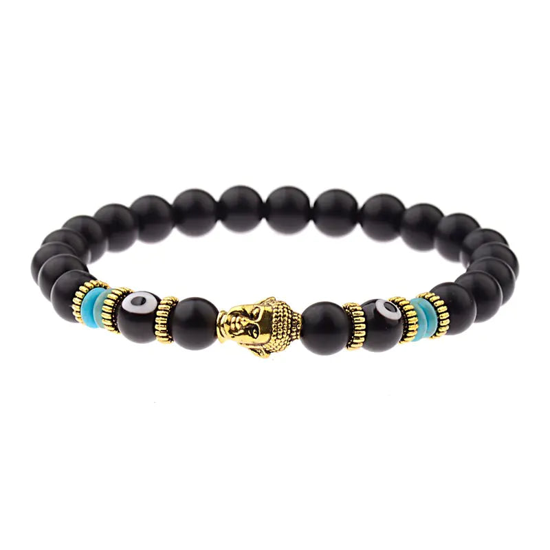 Wholesale Tiger Stone Energy Beads Bracelet with Alloy Buddha