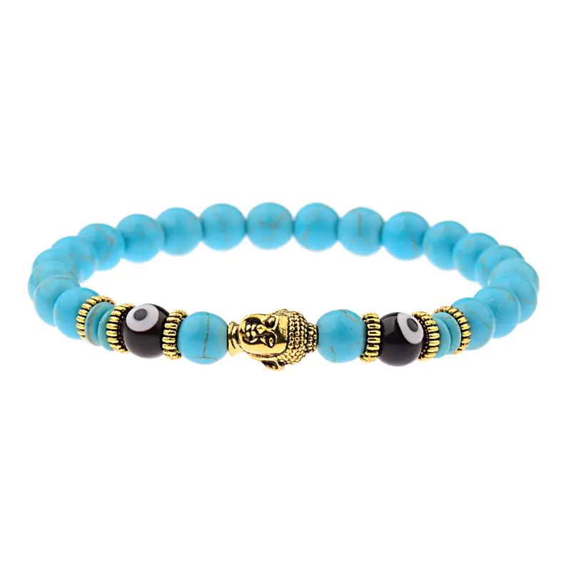 Wholesale Tiger Stone Energy Beads Bracelet with Alloy Buddha
