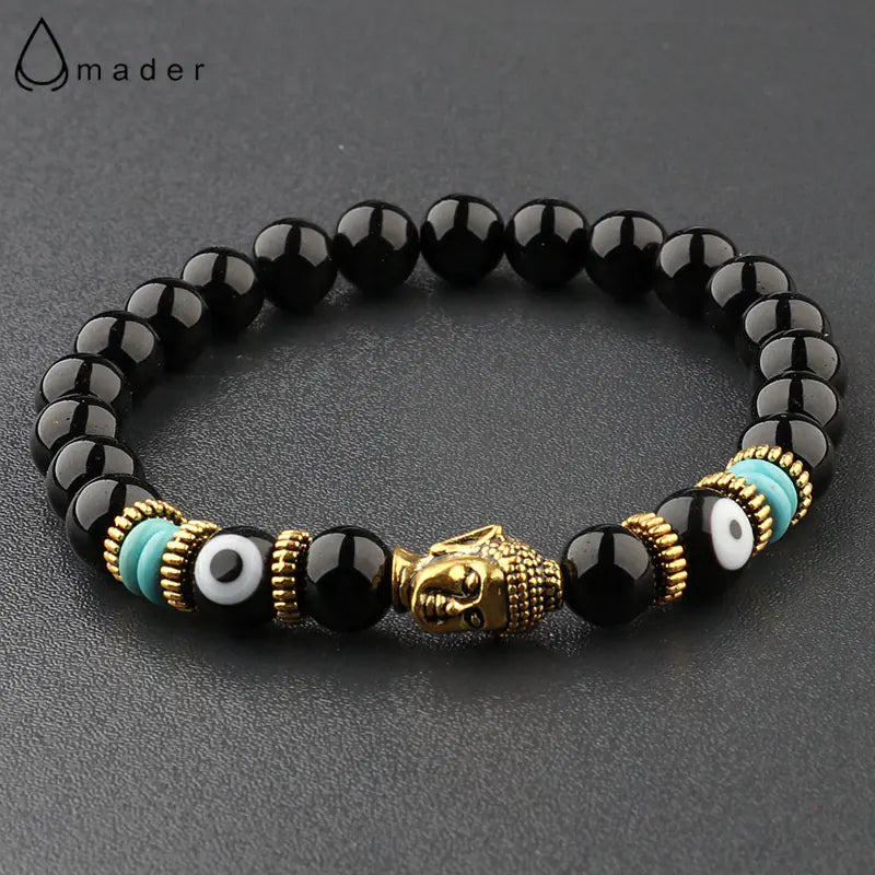 Wholesale Tiger Stone Energy Beads Bracelet with Alloy Buddha