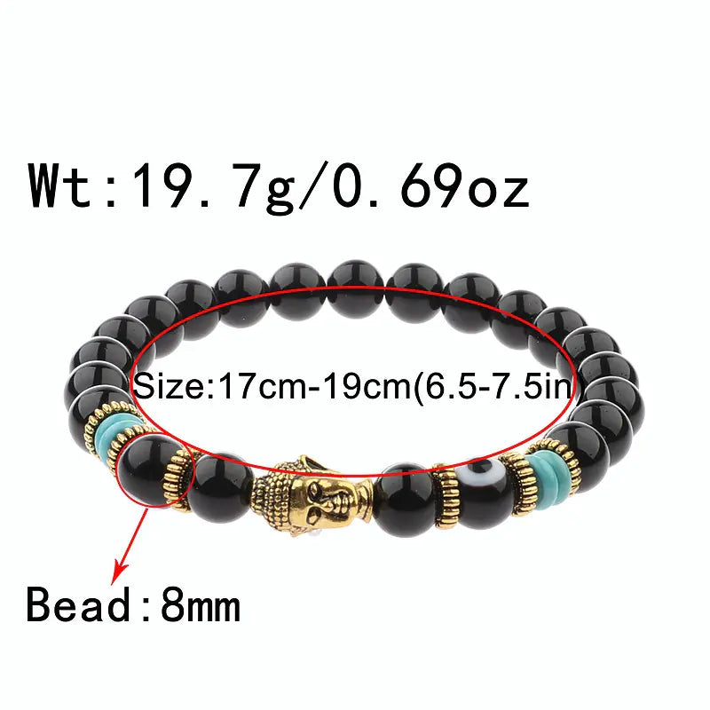 Wholesale Tiger Stone Energy Beads Bracelet with Alloy Buddha