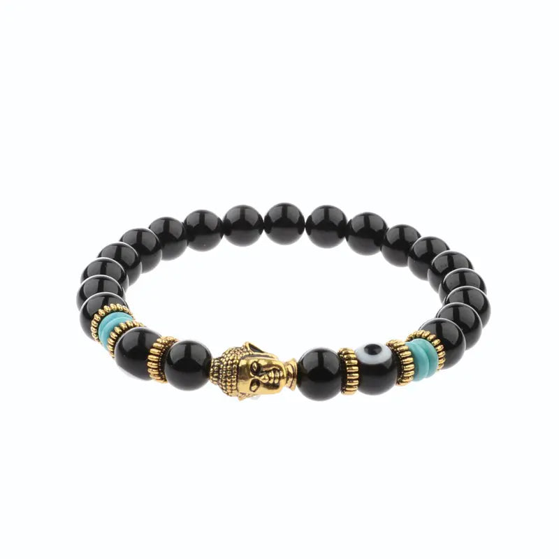 Wholesale Tiger Stone Energy Beads Bracelet with Alloy Buddha
