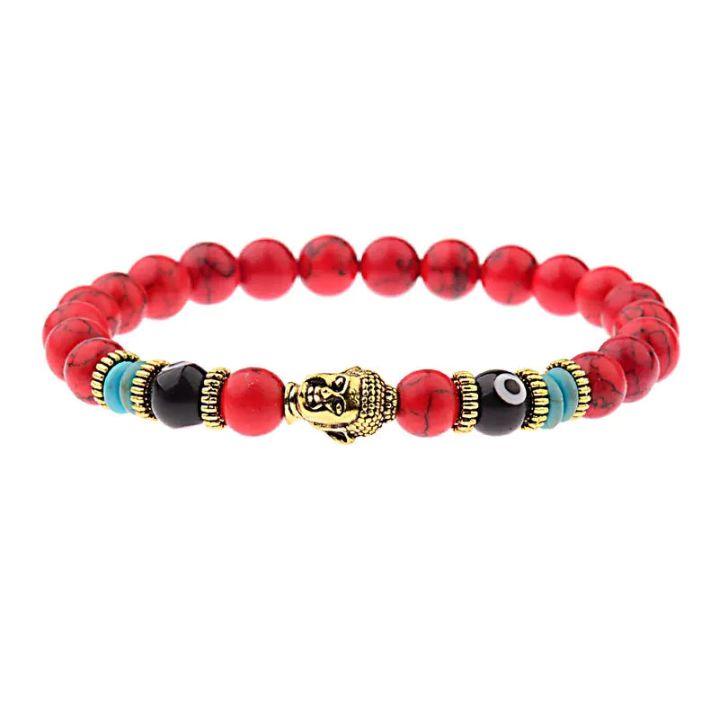 Wholesale Tiger Stone Energy Beads Bracelet with Alloy Buddha