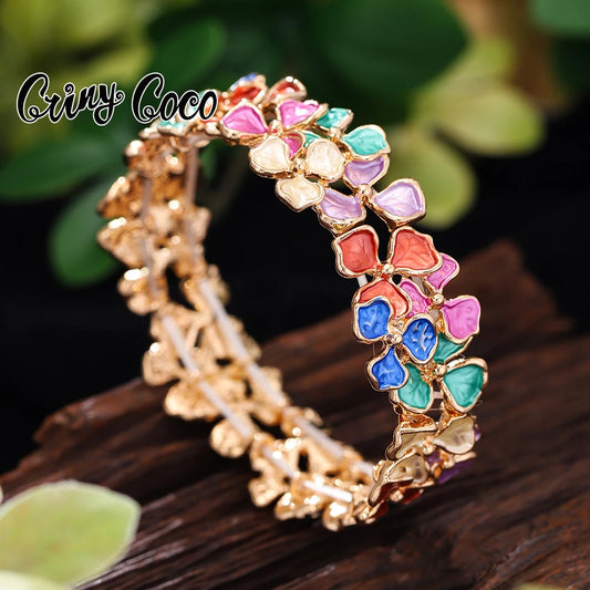 Cring Coco Flower Shape Bracelet Foldable Extendable Irregular Jewelry