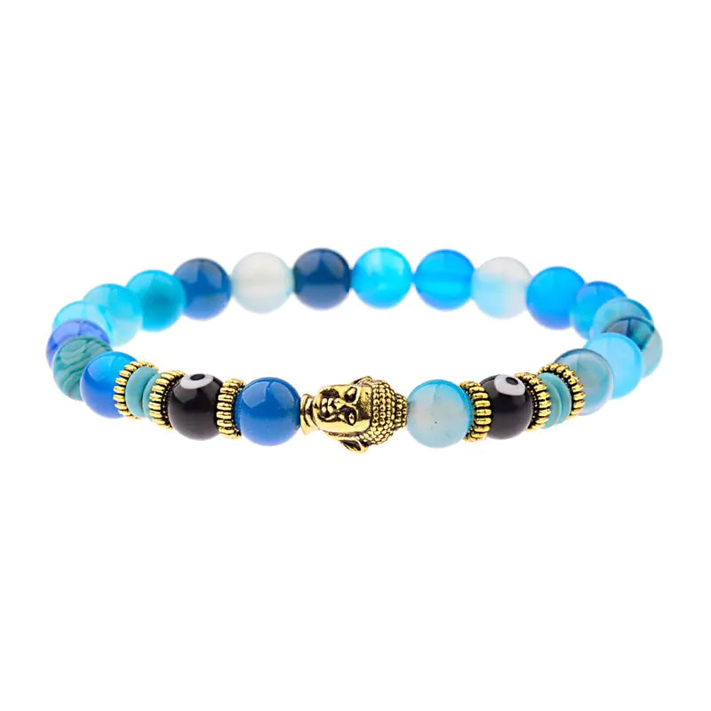 Wholesale Tiger Stone Energy Beads Bracelet with Alloy Buddha